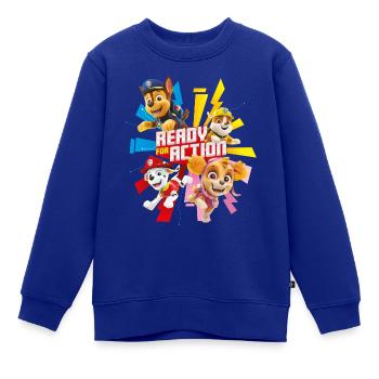 Paw Patrol Ready For Action Spruch - Kinder Premium Organic Sweatshirt - Royalblau - Vorne - AI Model Kid Female (0cm)