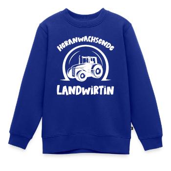 Nachwuchs Landwirtin Baby Nachwuchs Landwirtschaft - Kinder Premium Organic Sweatshirt - Royalblau - Vorne - AI Model Kid Female (0cm)