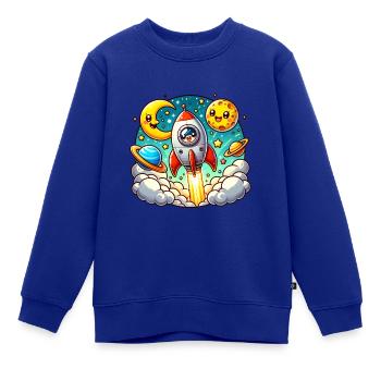 Space Shuttle - Kinder Premium Organic Sweatshirt - Royalblau - Vorne - AI Model Kid Female (0cm)