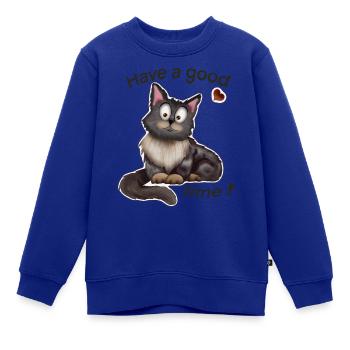 Peter von Samtpfoten - Kinder Premium Organic Sweatshirt - Royalblau - Vorne - AI Model Kid Female (0cm)