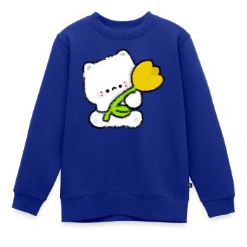 Romantisches Kätzchen - Kinder Premium Organic Sweatshirt - Royalblau - Vorne - AI Model Kid Female (0cm)