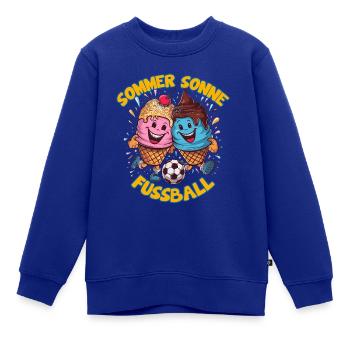 Sommer Sonne Fussball lachende kickende Eistüten - Kinder Premium Organic Sweatshirt - Royalblau - Vorne - AI Model Kid Female (0cm)