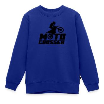 Motocross - Kinder Premium Organic Sweatshirt - Royalblau - Vorne - AI Model Kid Female (0cm)