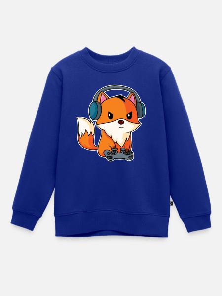 Gaming Fuchs - Spieler Fuchs - Kinder Premium Organic Sweatshirt - Royalblau