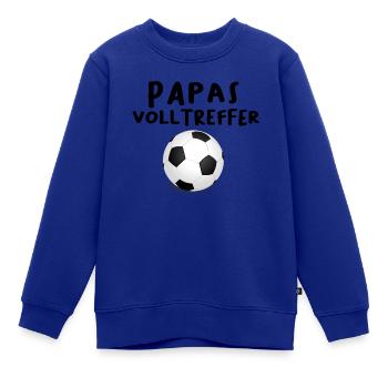 papas volltreffer fussball - Kinder Premium Organic Sweatshirt - Royalblau - Vorne - AI Model Kid Female (0cm)