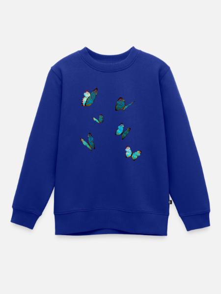 Schmetterlinge Blau - Kinder Premium Organic Sweatshirt - Royalblau