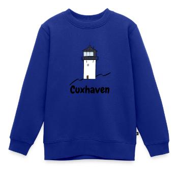 Leuchtturm Cuxhaven dicke Berta - Kinder Premium Organic Sweatshirt - Royalblau - Vorne - AI Model Kid Female (0cm)