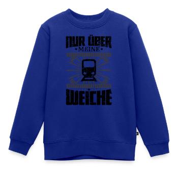 Nur über meine Weiche Eisenbahner Gleisbauer - Kinder Premium Organic Sweatshirt - Royalblau - Vorne - AI Model Kid Female (0cm)