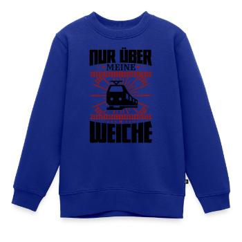 Nur über meine Weiche Straßenbahn Gleisbauer - Kinder Premium Organic Sweatshirt - Royalblau - Vorne - AI Model Kid Female (0cm)