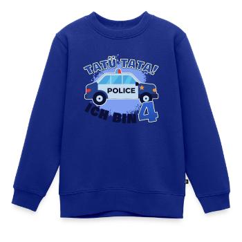 4. Geburtstag Polizeiauto Junge Polizist Polizei - Kinder Premium Organic Sweatshirt - Royalblau - Vorne - AI Model Kid Female (0cm)