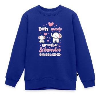 Ich werde große Schwester - Kinder Premium Organic Sweatshirt - Royalblau - Vorne - AI Model Kid Female (0cm)