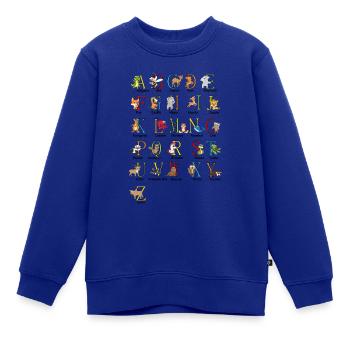Englisches Alphabet - Kinder Premium Organic Sweatshirt - Royalblau - Vorne - AI Model Kid Female (0cm)