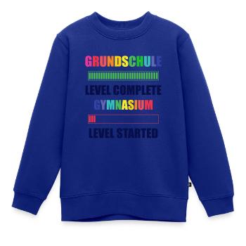 Grundschule Level Complete Gymnasium Level Started - Kinder Premium Organic Sweatshirt - Royalblau - Vorne - AI Model Kid Female (0cm)