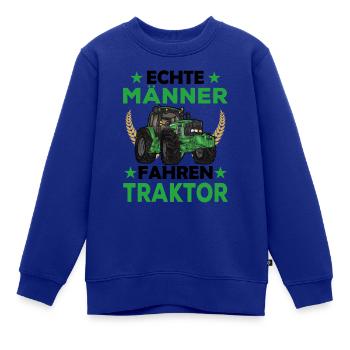 Traktor - Kinder Premium Organic Sweatshirt - Royalblau - Vorne - AI Model Kid Female (0cm)