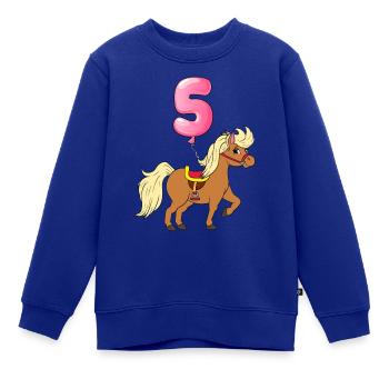 Pony 5 Jahre alt Pferd Ich Bin Schon 5. Geburtstag - Kinder Premium Organic Sweatshirt - Royalblau - Vorne - AI Model Kid Female (0cm)