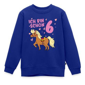 Pony 6 Jahre alt Pferd Ich Bin Schon 6. Geburtstag - Kinder Premium Organic Sweatshirt - Royalblau - Vorne - AI Model Kid Female (0cm)