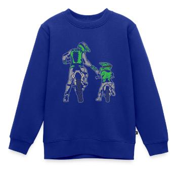 Motocross Vater & Sohn Motorradfahrer Geschenk - Kinder Premium Organic Sweatshirt - Royalblau - Vorne - AI Model Kid Female (0cm)