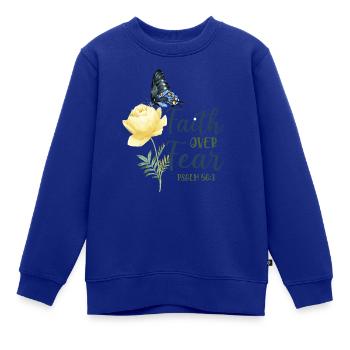 Christian Bible Verse Quote - Kinder Premium Organic Sweatshirt - Royalblau - Vorne - AI Model Kid Female (0cm)