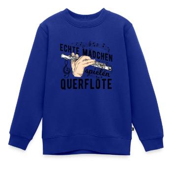 Querflöte - Kinder Premium Organic Sweatshirt - Royalblau - Vorne - AI Model Kid Female (0cm)