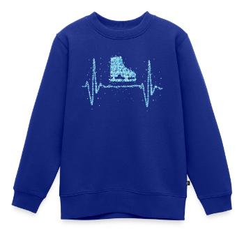 Schlittschuhlaufen Herzschlag Eislaufen - Kinder Premium Organic Sweatshirt - Royalblau - Vorne - AI Model Kid Female (0cm)