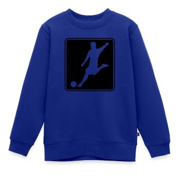 Fußball Fussball Logo - Kinder Premium Organic Sweatshirt - Royalblau - Vorne - AI Model Kid Female (0cm)