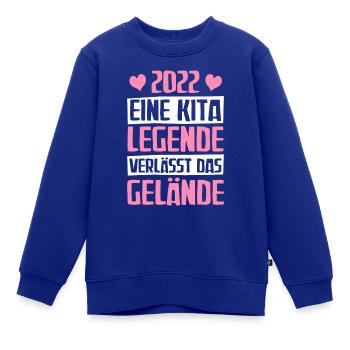 Eine Kita Legende Kita Abgänger 2022 - Kinder Premium Organic Sweatshirt - Royalblau - Vorne - AI Model Kid Female (0cm)
