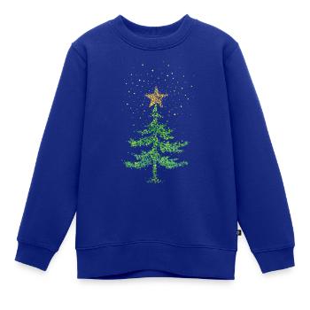 Weihnachtsbaum Christbaum Weihnachtsstern - Kinder Premium Organic Sweatshirt - Royalblau - Vorne - AI Model Kid Female (0cm)