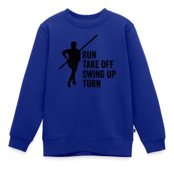 Lustiger Stabhochsprung Stabhochsprung - Kinder Premium Organic Sweatshirt - Royalblau - Vorne - AI Model Kid Female (0cm)