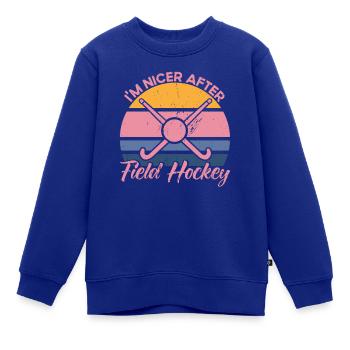 Feldhockey Feldhockey Spieler Hallen Feldhockey Ge - Kinder Premium Organic Sweatshirt - Royalblau - Vorne - AI Model Kid Female (0cm)