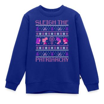 Sleigh The Patriarchy - Kinder Premium Organic Sweatshirt - Royalblau - Vorne - AI Model Kid Female (0cm)