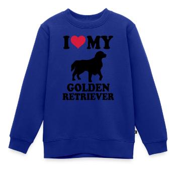 Golden Retriever - Kinder Premium Organic Sweatshirt - Royalblau - Vorne - AI Model Kid Female (0cm)