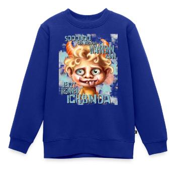 Kann losgehen - Bin da - Kinder Premium Organic Sweatshirt - Royalblau - Vorne - AI Model Kid Female (0cm)