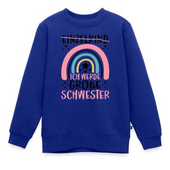 Ich Werde Große Schwester - Kinder Premium Organic Sweatshirt - Royalblau - Vorne - AI Model Kid Female (0cm)