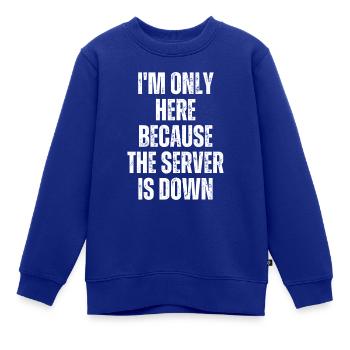 Ich bin nur hier, weil der Server lustig ausgefallen ist - Kinder Premium Organic Sweatshirt - Royalblau - Vorne - AI Model Kid Female (0cm)