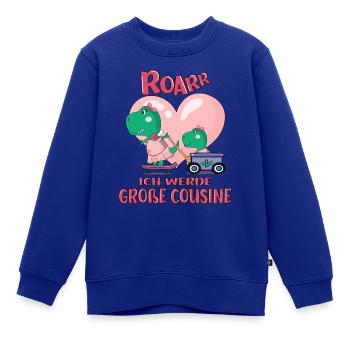 Cousine Ich werde große Cousine Dinos Cousinen - Kinder Premium Organic Sweatshirt - Royalblau - Vorne - AI Model Kid Female (0cm)