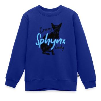 Verrückte Sphynx Lady Ever Kitten Pet Owner - Kinder Premium Organic Sweatshirt - Royalblau - Vorne - AI Model Kid Female (0cm)