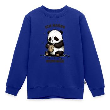 Ich Hasse Montage Panda Bär - Kinder Premium Organic Sweatshirt - Royalblau - Vorne - AI Model Kid Female (0cm)