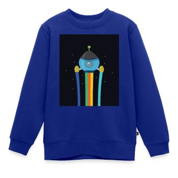 RAUMSCHIFF KINDERDESIGN - Kinder Premium Organic Sweatshirt - Royalblau - Vorne - AI Model Kid Female (0cm)