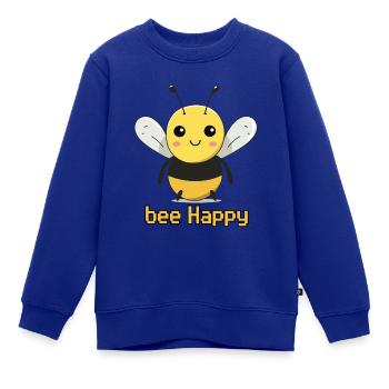 bee Happy - Kinder Premium Organic Sweatshirt - Royalblau - Vorne - AI Model Kid Female (0cm)