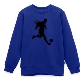 Fußball Fußballer Silhouette - Kinder Premium Organic Sweatshirt - Royalblau - Vorne - AI Model Kid Female (0cm)