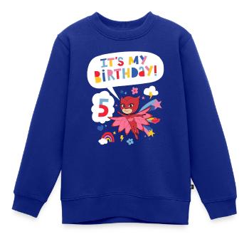 PJ Masks Owlette Geburtstags Design 5. Geburtstag - Kinder Premium Organic Sweatshirt - Royalblau - Vorne - AI Model Kid Female (0cm)