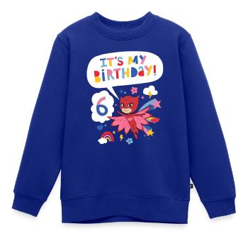 PJ Masks Owlette Geburtstags Design 6. Geburtstag - Kinder Premium Organic Sweatshirt - Royalblau - Vorne - AI Model Kid Female (0cm)