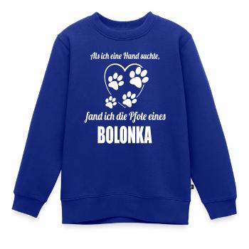 Hand & Pfote - Spruch - Bolonka Zwetna - Kinder Premium Organic Sweatshirt - Royalblau - Vorne - AI Model Kid Female (0cm)