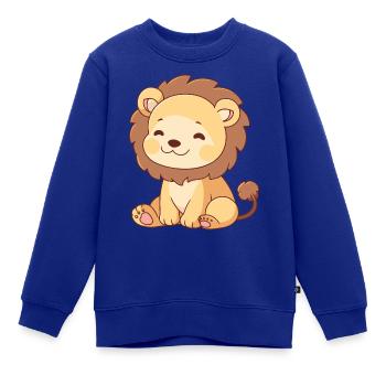 Liebster Löwe - Kinder Premium Organic Sweatshirt - Royalblau - Vorne - AI Model Kid Female (0cm)