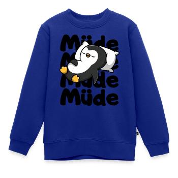 Der schlafende Pinguin / Müde / Schlafenszeit - Kinder Premium Organic Sweatshirt - Royalblau - Vorne - AI Model Kid Female (0cm)