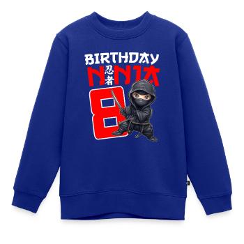 Kids Birthday Ninja Shirt - 8 Year Old Ninja Birth - Kinder Premium Organic Sweatshirt - Royalblau - Vorne - AI Model Kid Female (0cm)