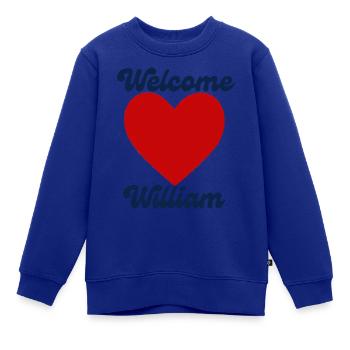 Willkommen William - Kinder Premium Organic Sweatshirt - Royalblau - Vorne - AI Model Kid Female (0cm)