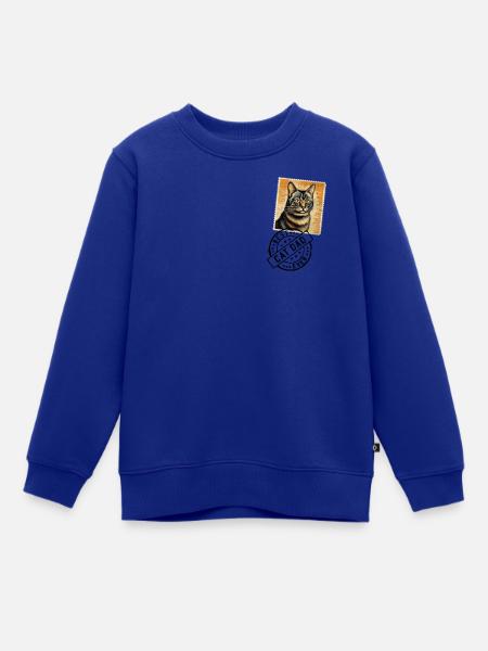 Katzen Papa Katze Katzenstempel Katzenväter - Kinder Premium Organic Sweatshirt - Royalblau