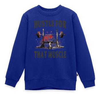 Hektik für den Muskel - Kinder Premium Organic Sweatshirt - Royalblau - Vorne - AI Model Kid Female (0cm)