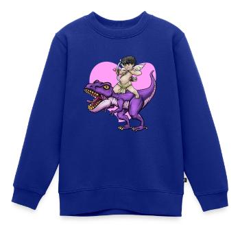 Cupid Armor T Rex Heart Valentinstag Cupid Rex - Kinder Premium Organic Sweatshirt - Royalblau - Vorne - AI Model Kid Female (0cm)